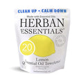 Herban Essentials - Lemon Wipes & Towelettes - Essential Oil Wipes for Make Up, Hands, Face & Body - Travel Size Essentials & Toiletries - Natural, Individually Wrapped, Disposable & Moist (20 count)