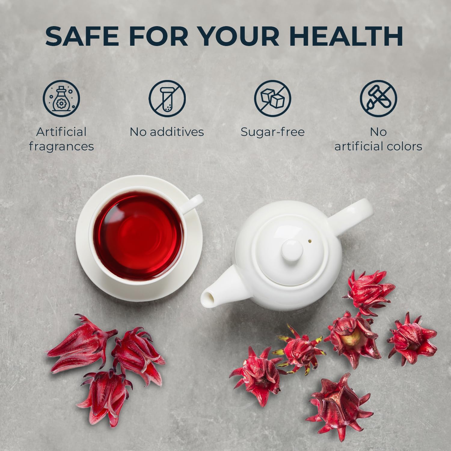 INJOY YOUR VITALGRI:N Roselle Hibiscus Tea Bags - 55 Count (+5 Tea Bags), Bamboo Tong Included - 4.16 oz, Re-Steep Red Artichoke Tea Herbal Blend, Vitamin A, C, D, Detox, Support, Atiso