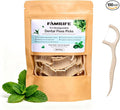 FAMILIFE Eco-Friendly Floss Picks (100Pcs) - Plant Based Dental Floss Picks with Strong Toughness, Natural Tooth Picks Flossers for Adults Daily Oral Cleaning & Gentle Gum Care, Mint Flavor