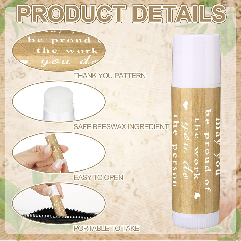 Demissle 36 Pcs Thank You Lip Balm Appreciation Gifts Bulk Inspirational You're the Balm Vanilla Ingredients Lips Care for Thanksgiving Christmas Appreciation Favor Employee Coworker Volunteer