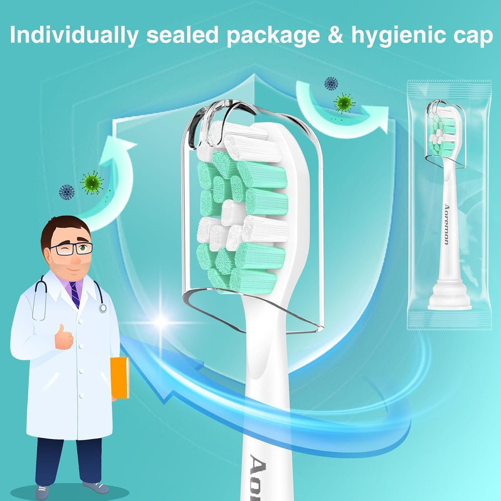 Toothbrush Replacement Heads for Philips Sonicare C2 Plaque ProtectiveClean 5300 6100 4100 DiamondClean Smart 9300 9900 ExpertClean 7500 Click-on Handles Electric Toothbrushes, 10 Count