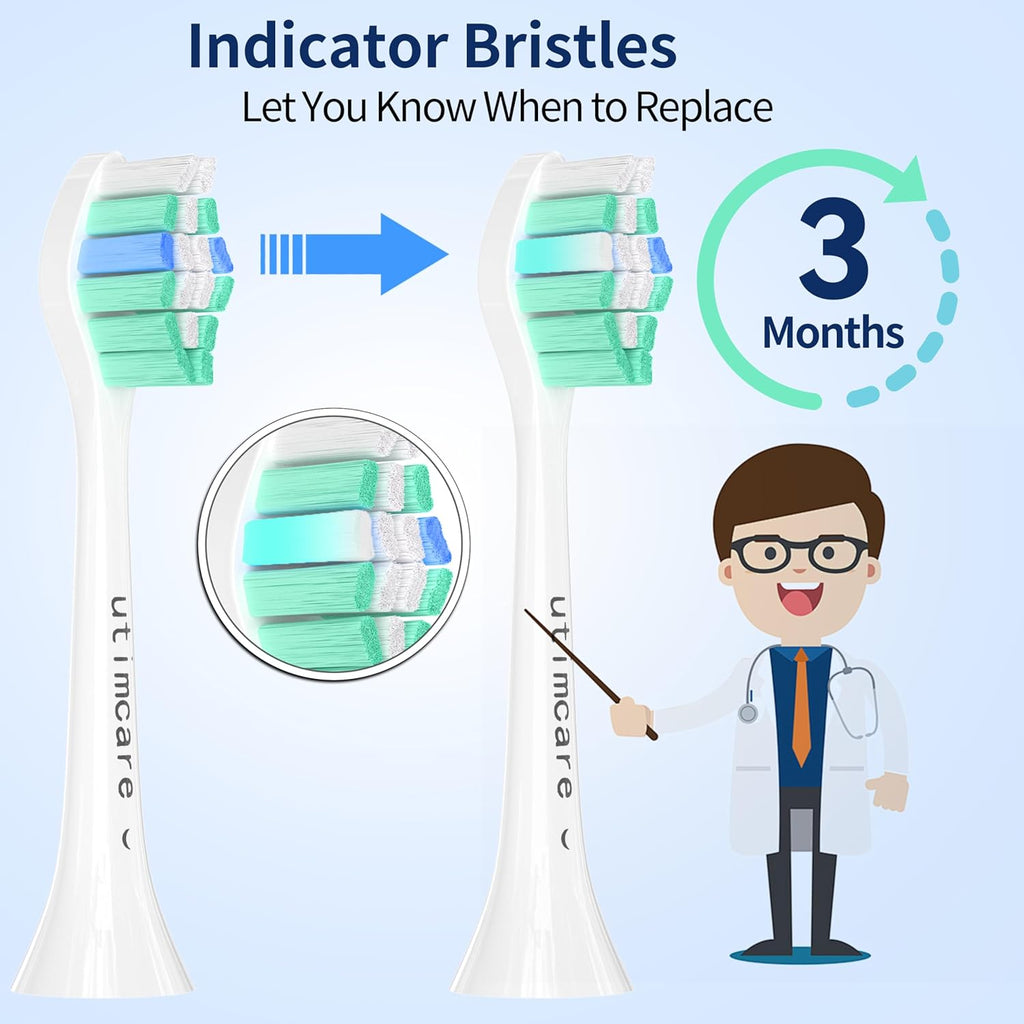 Replacement Toothbrush Heads Compatible with Philips Sonicare Electric Toothbrushes, Electric Brush Head Refills Fit for Philips Sonic Care snap-on Handles, 10Pack