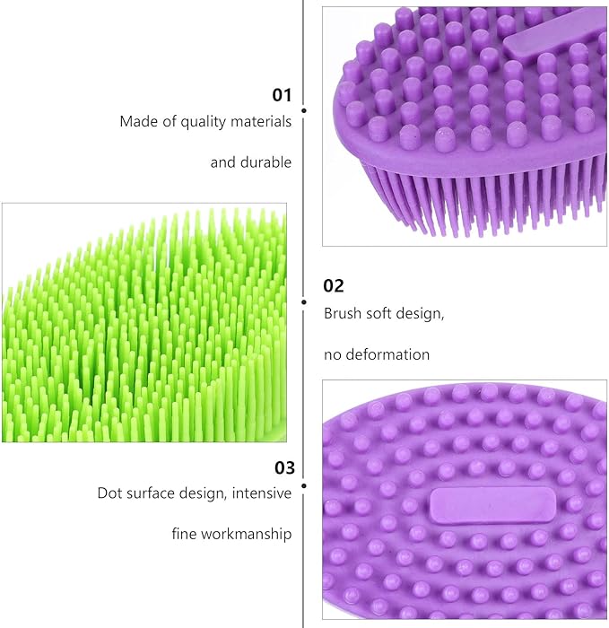 2Pcs Silicone Body Bathing Brush for Soft Bristles Multifunctional Massage and Cleaning Shower Scrubber Portable Lightweight Design for Gentle Skin Care