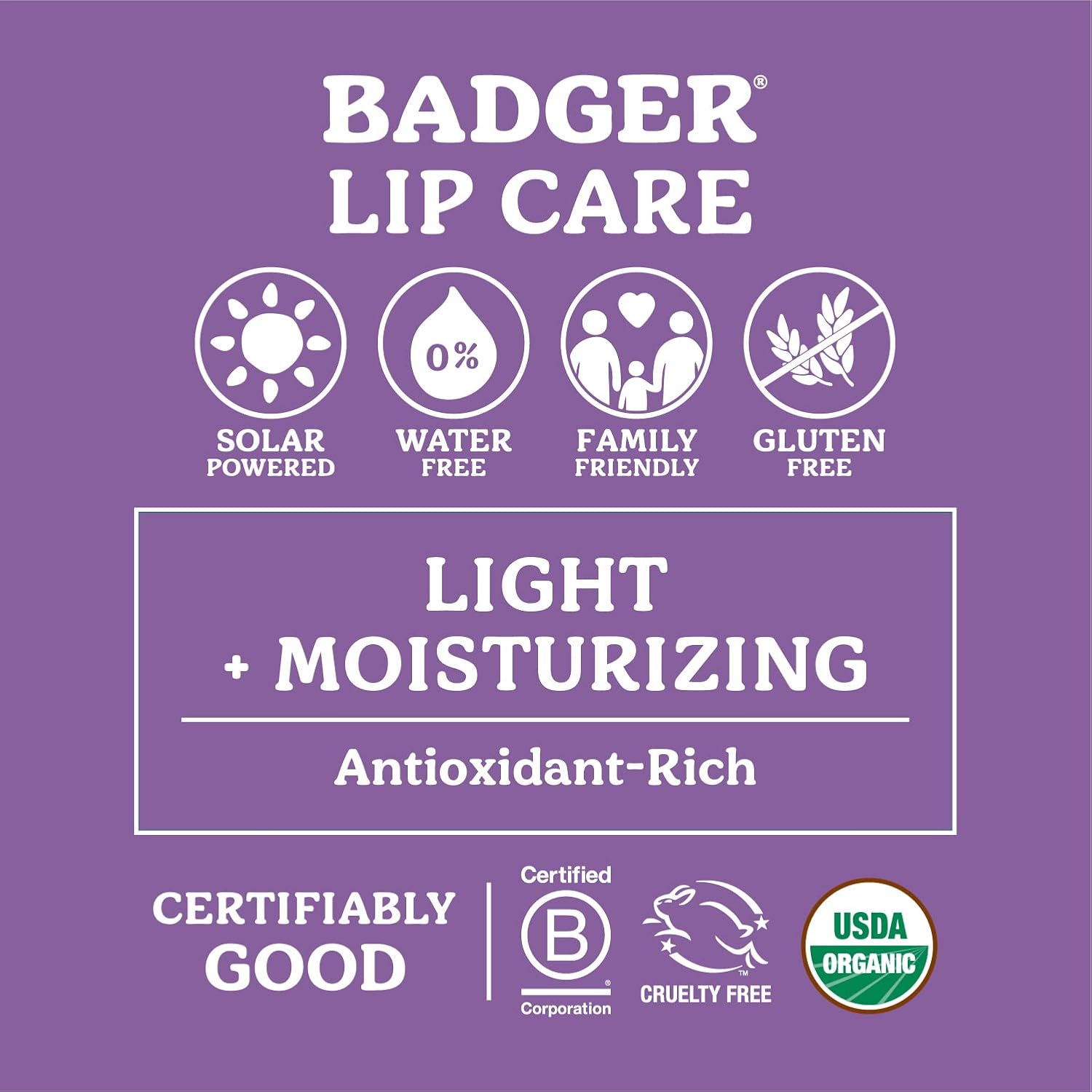 Badger Classic Organic Lip Balm Set - Yellow Box, Light Silky Long Lasting Lip Moisturizer Gift Set, All Natural Lip Balm Variety Pack Lip Set (Tangerine, Lavender Orange, Vanilla, Grapefruit), 4 pack