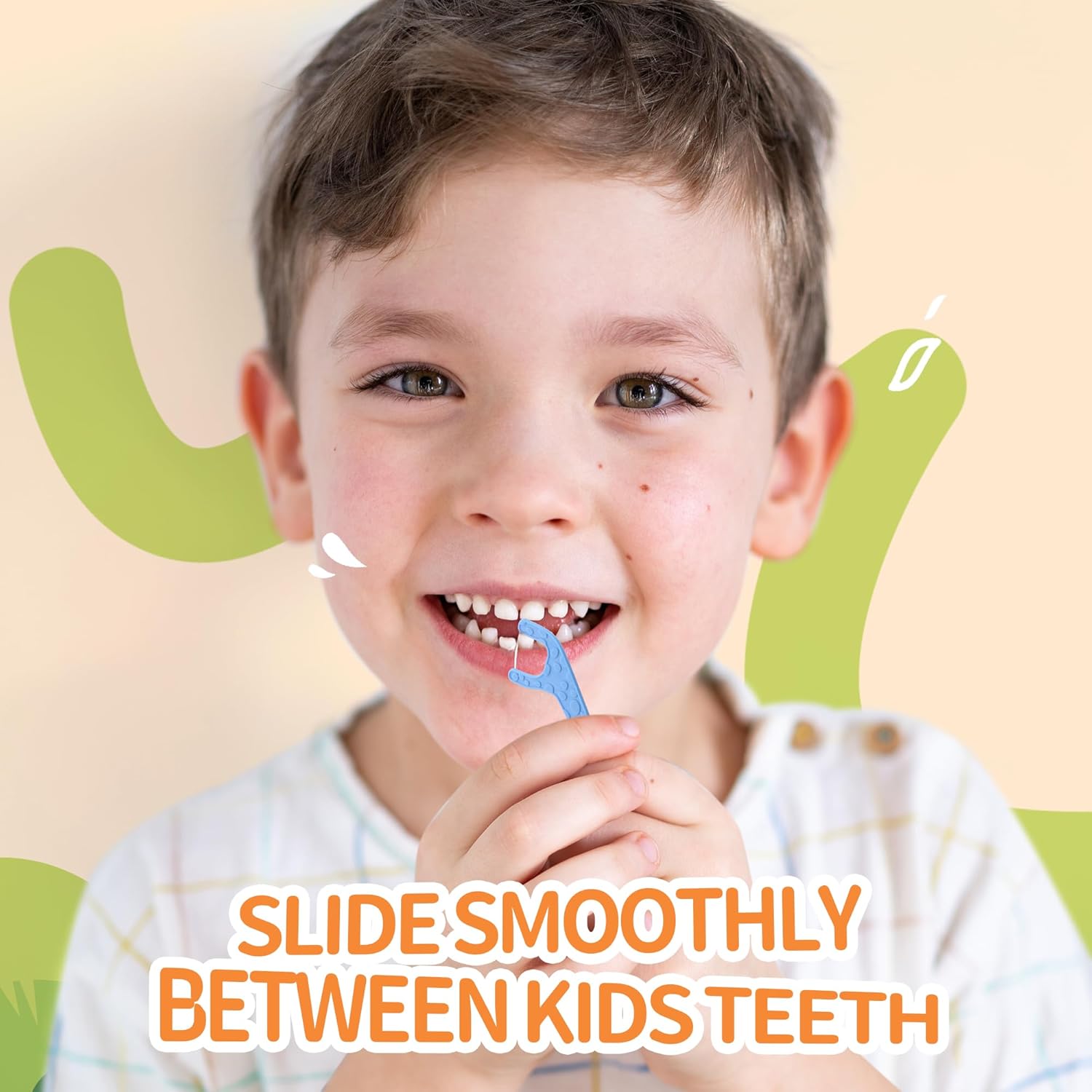 200 Count Biodegradable Kids Flossers, Eco-Friendly Plant-Based Floss Picks, No Fluoride BPA Free Cute Giraffe Dental Picks, No Plastics, Vegan Natural Floss, Mild Mint