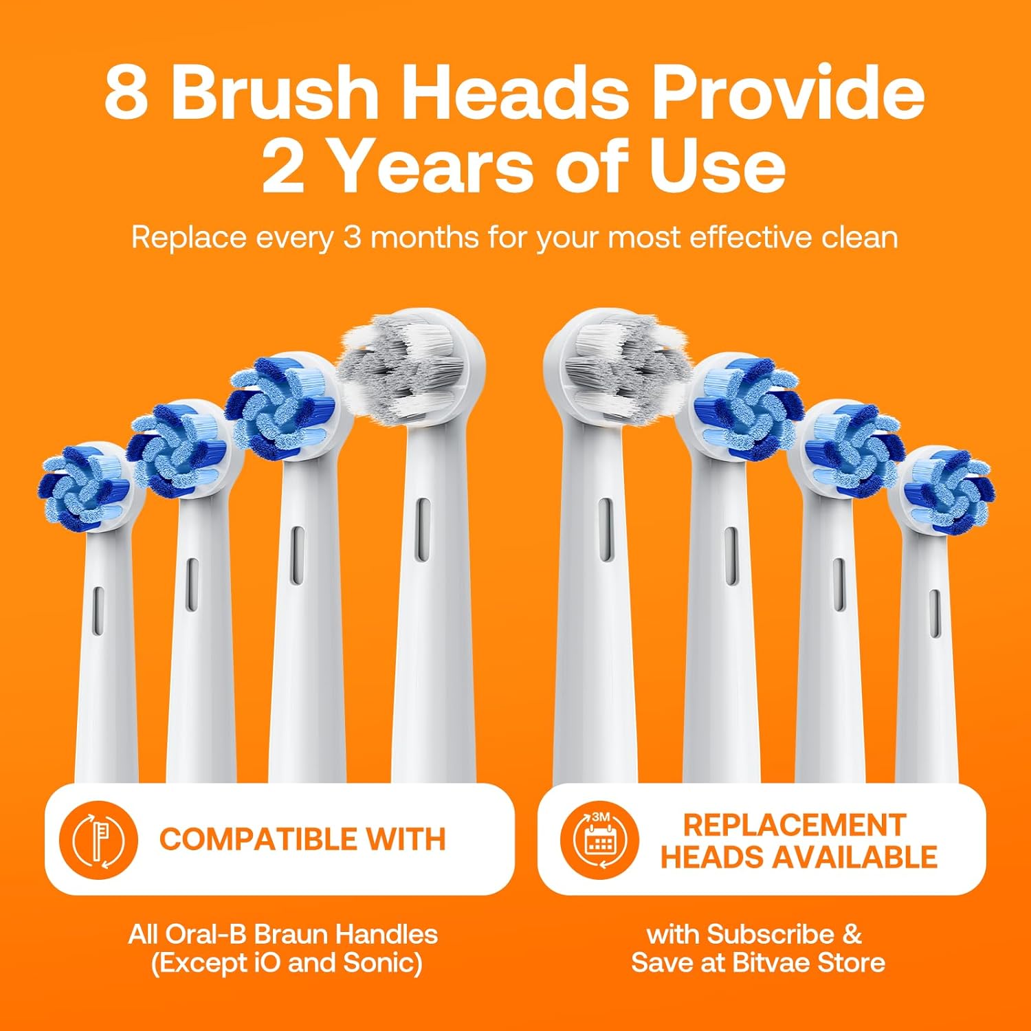 Bitvae R2 Rotating Travel Electric Toothbrush, 8 Professional Brush Heads, Carrying Case, 5 Teeth Care Modes, Pressure Alerts to Prevent Gum Injury, Long Duration