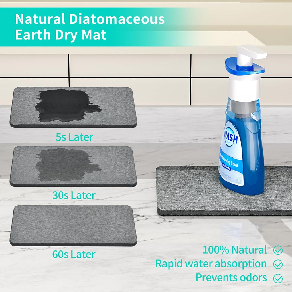 HapiRm Toothbrush Holders for Bathroom - 5 Partitions Bathroom Counter Organizer with Instant Drying Stone, Stainless Steel Countertop Storage Electric Toothbrush Toothpaste Holder - Black