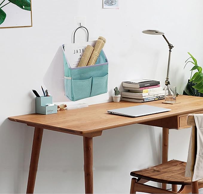 2pcs Wall Hanging Storage Bag,Wall Hanging Organizer Bags with Pockets, Wall Organizer Storage for Dormitory Bathroom Bedroom Kitchen(Green)