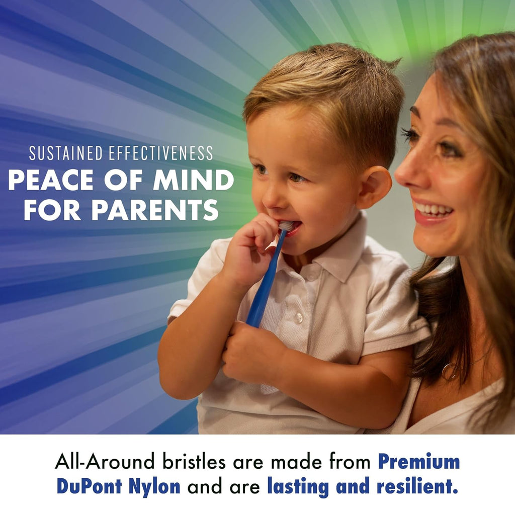 Brilliant Oral Care Kids Toothbrush with Soft Bristles and Round Head, for a Child Approved, Easy to Use All-Around Clean Mouth, Ages 5-9 Years, Teal, 1 Pack