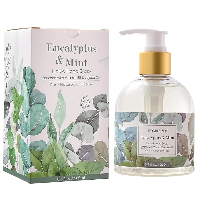 ROMIIE ZOI Liquid Hand Soap with Gift Box - Eucalyptus & Mint - 260ml/ 8.7 fl.oz