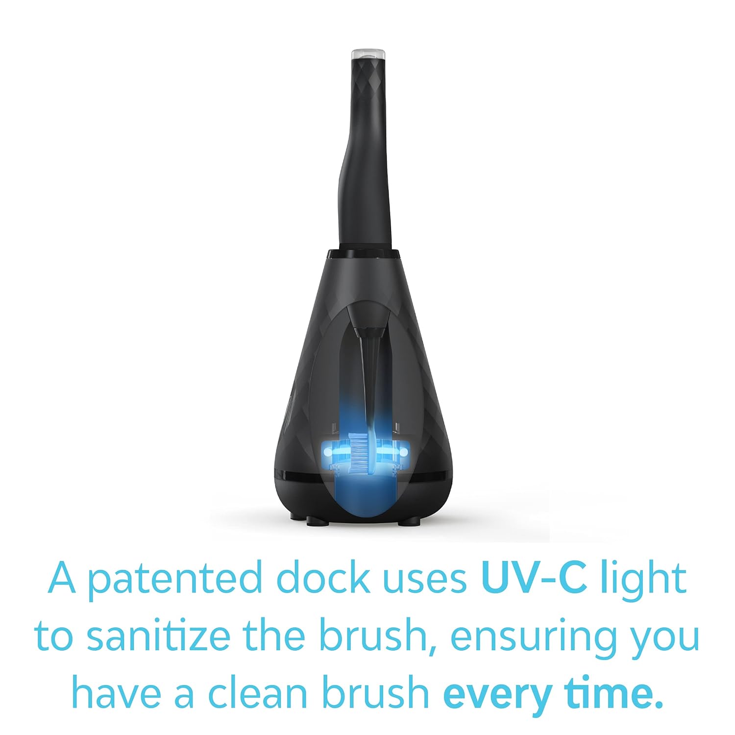 Tao Clean UV Sanitizing Sonic Toothbrush and Cleaning Station, Electric Toothbrush, Dual Speed Setting, Black