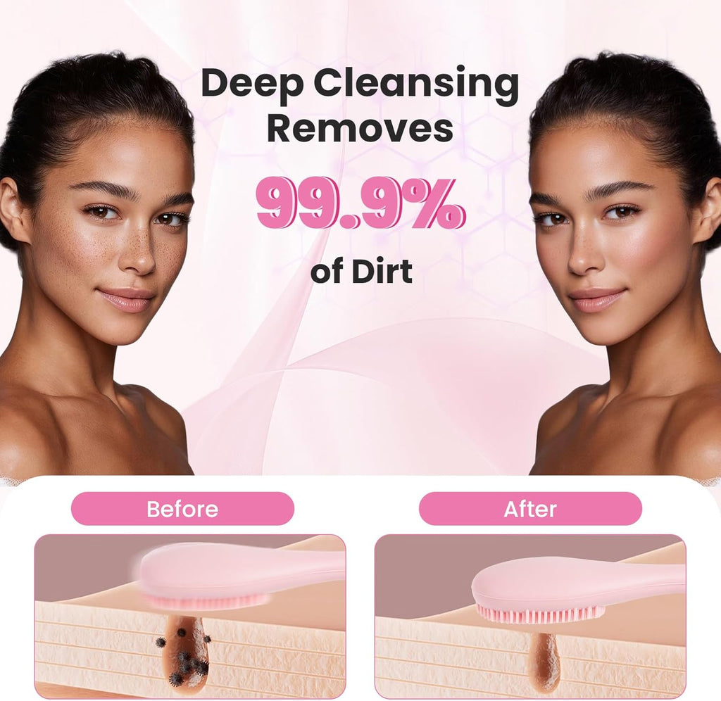 2PCS Silicone Facial Cleaning Brush- 2 in 1 Face Scrubber Exfoliator for Exfoliating, Massaging, Remove Blackheads- Face Mask Applicator Brush for for Mud, Clay, Lotion, DIY Mask