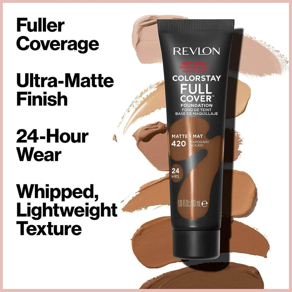 Revlon Liquid Foundation, ColorStay Face Makeup for Normal and Dry Skin, Longwear Full Coverage with Matte Finish, Oil Free, Medium Beige, 1.0 Fl Oz