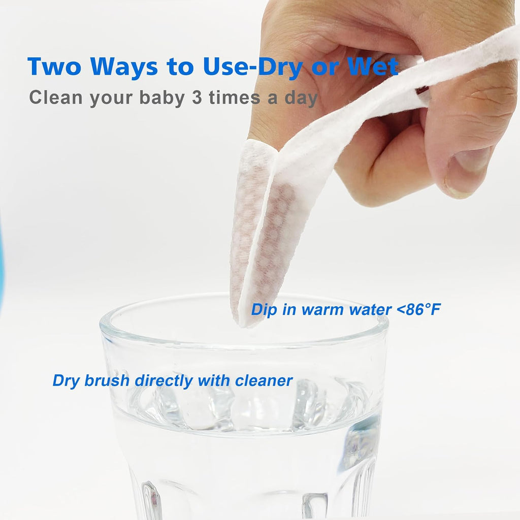 Baby Tongue Cleaner Newborn Finger Toothbrush, 42 Count Disposable Wet and Dry Use Baby Mouth Cleaner, Newborn Oral Care Clean 0-36 Months Toddler Teeth, Gums, Tongue Coating