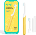 Quip Kids Electric Toothbrush, Battery-Powered Sonic, Yellow, with 2-Min Timer, Extra Head and Travel Cover