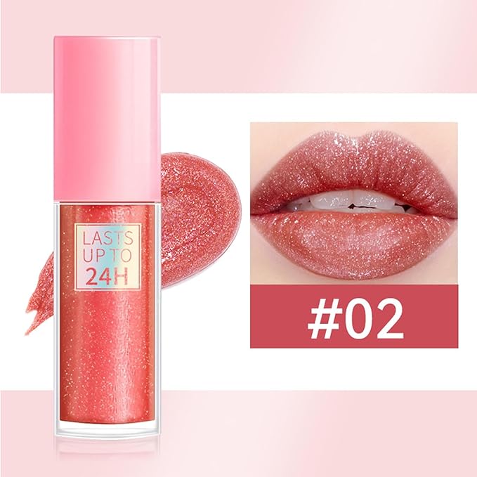 Shimmery Lip Gloss - Glossy Moisturizing Plumper, Glitter Shine, Hydrating Balm With Applicator | High Shine For Full Luscious Lips, Lightweight Oil Smooth Care, Non Sticky Tint Party Daily Makeup