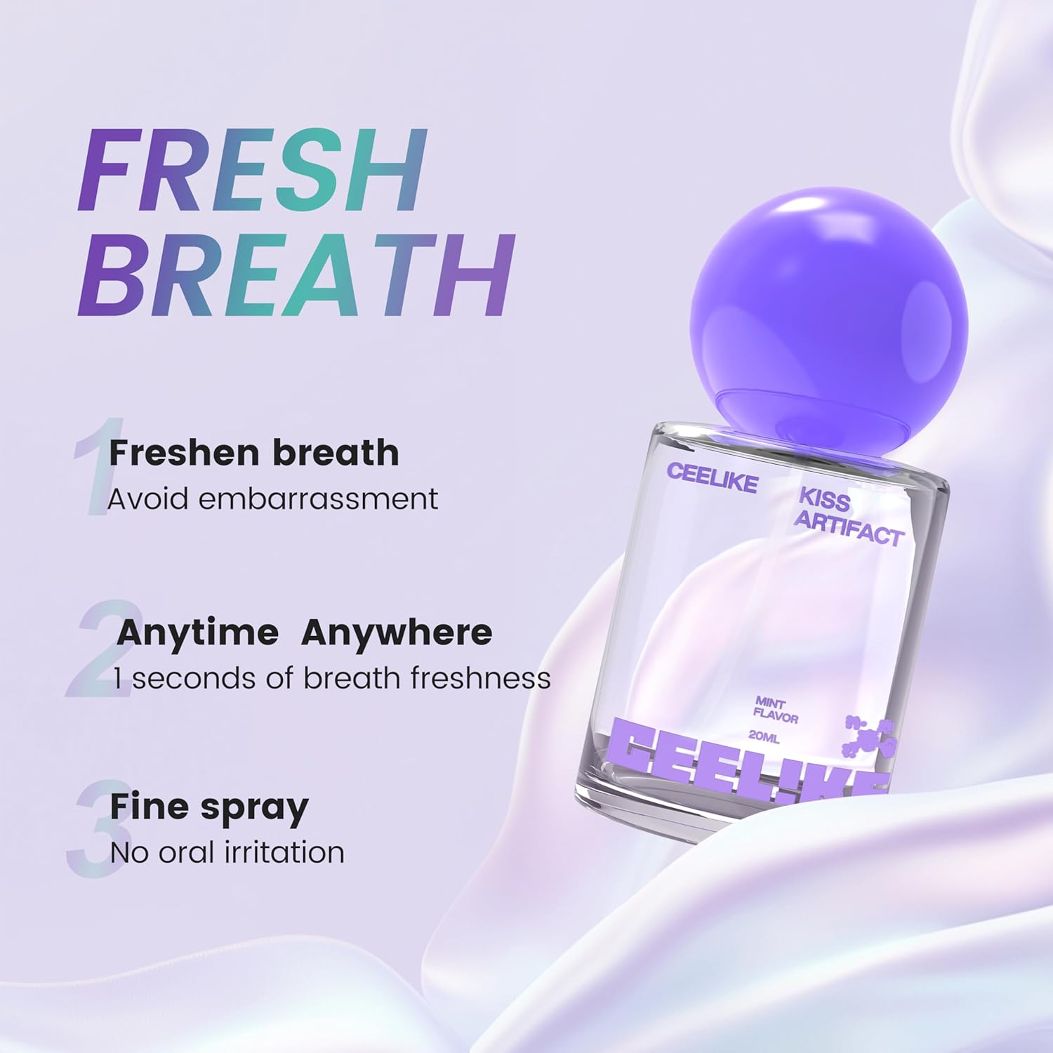 Oral Spray – Fresh Breath, Dual Cooling Experience & Convenient On-the-Go Design – Perfect for Freshening Breath Anywhere, Anytime (1 count)