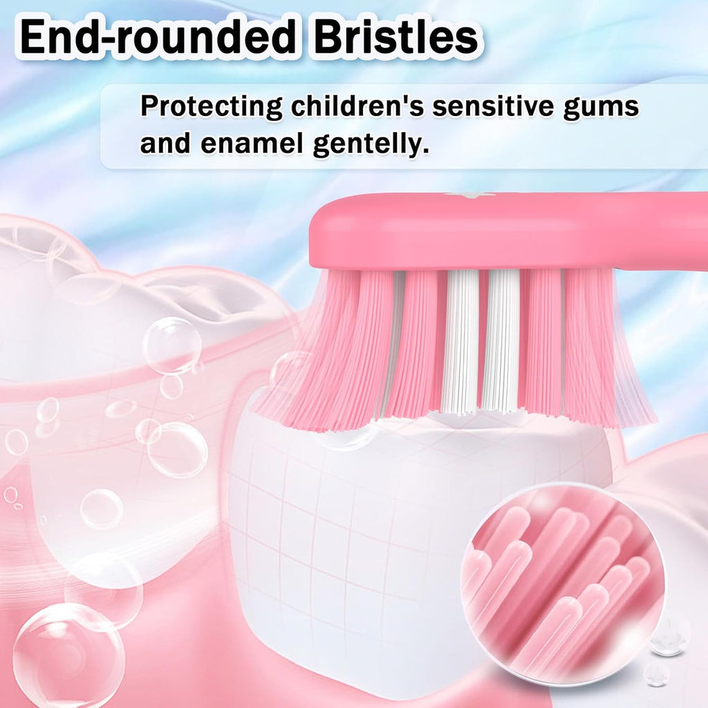 Kids Replacement Heads for Philips Sonicare 6032/94 6321 6340 6042 6320 6330, 3+ Years Old Toddler Soft Electric Toothbrush Compact, Child Brush Head for Boys Girls, 8 Pack Pink & Blue