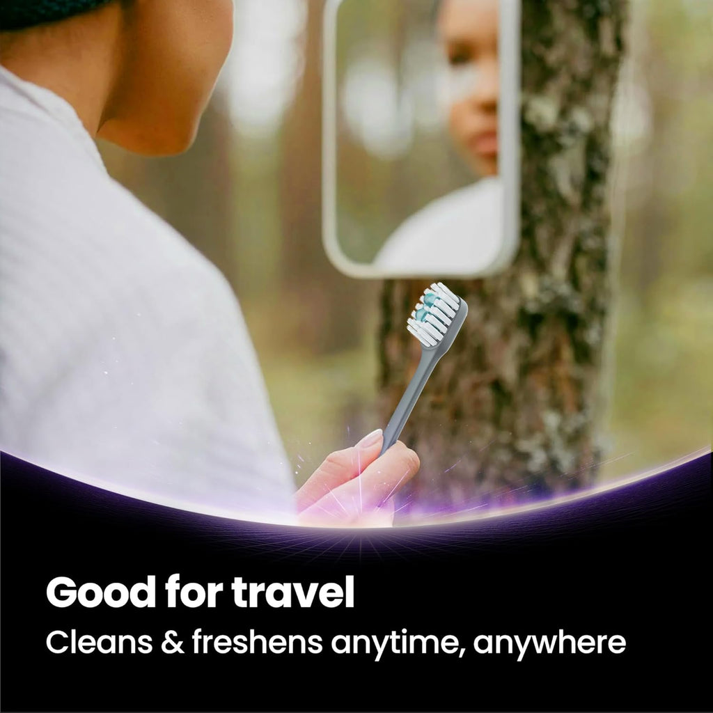 Pinkart 5 in 1 Disposable Toothbrushes with Toothpaste – Individually Wrapped Mini Travel Toothbrushes with Prepasted Toothpaste, Mouthwash Beads, Floss & Tongue Scraper | to-Go Oral Care (12 Count)