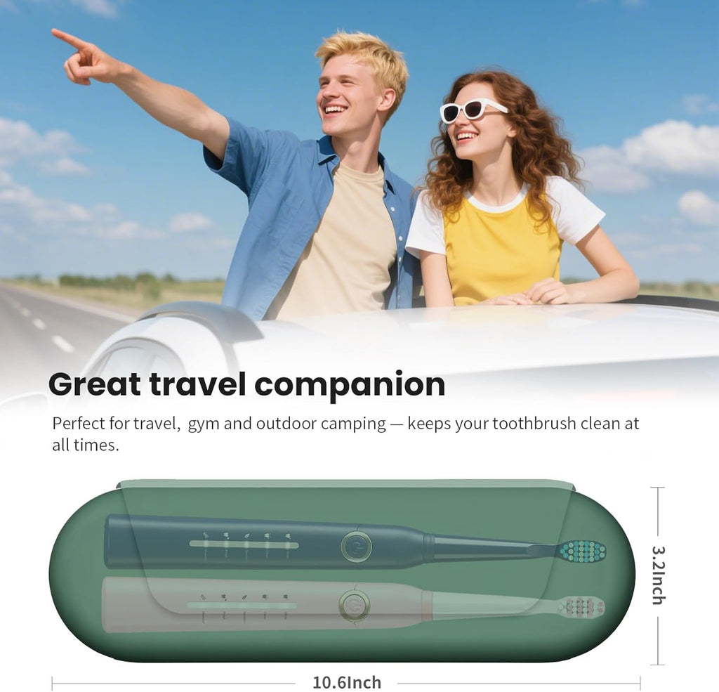 Silicone Electric Toothbrush Travel Cover, Toothbrush Travel Containers Bag Case,Keeps Toothbrush Fresh and Clean, Fits Most Manual and Electric Toothbrushes - Midnight Green