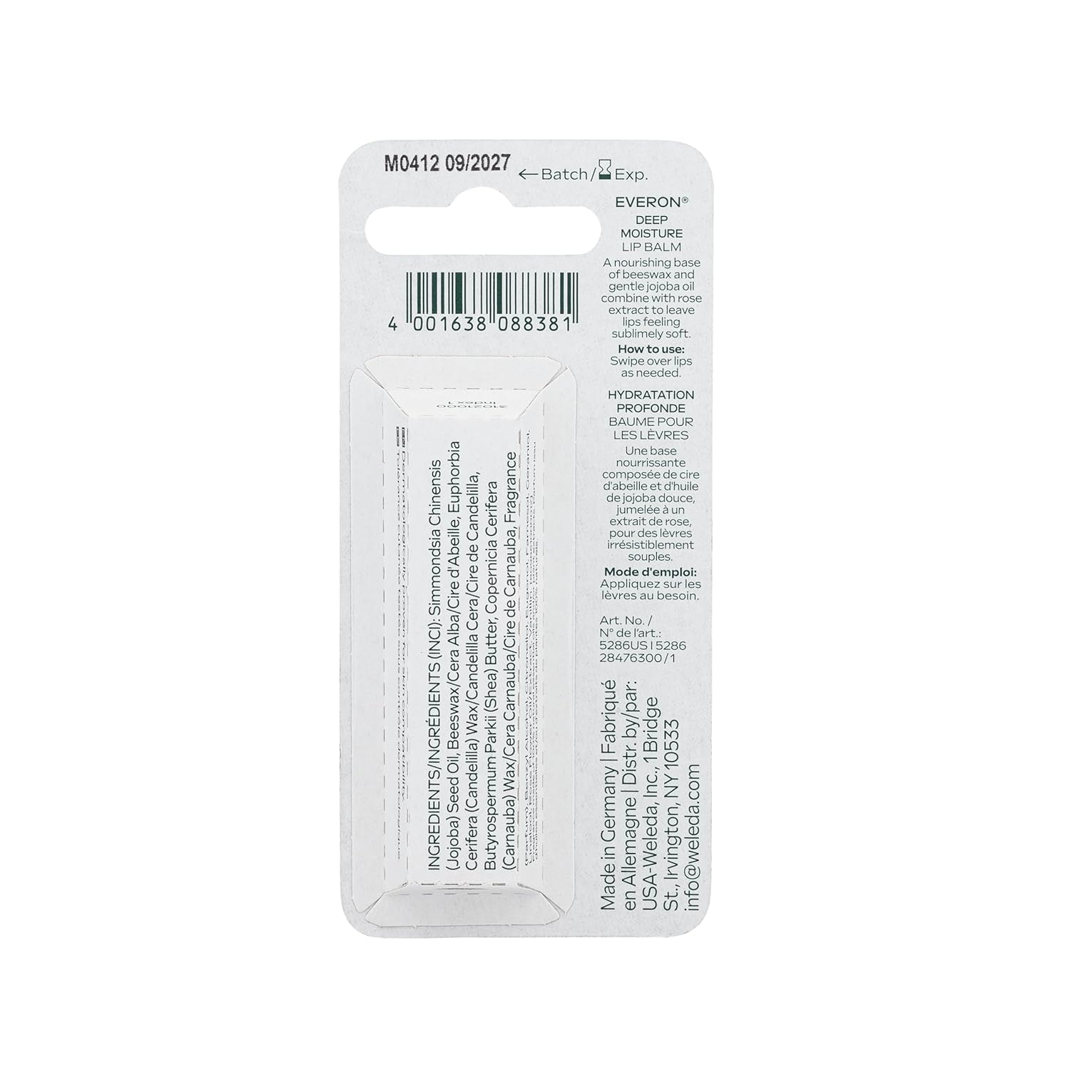 Weleda Everon Lip Balm, Soin Des Levres - 0.17 Oz, White