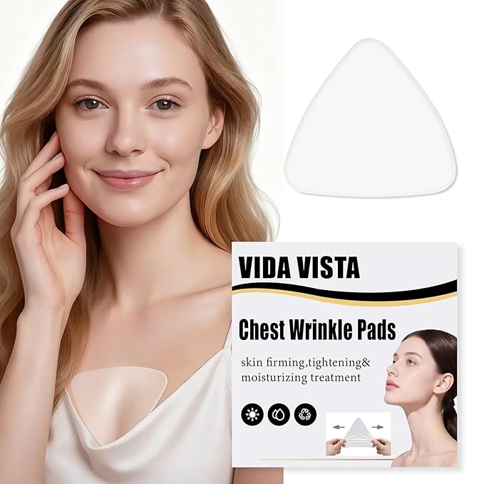 1PC Triangle Silicone Chest Wrinkle Pads for Décolleté – Reusable Anti-Wrinkle Chest Patches for Women – Firming & Hydrating Silicone Pads for Chest Lines – Medical-Grade & Eco-Friendly