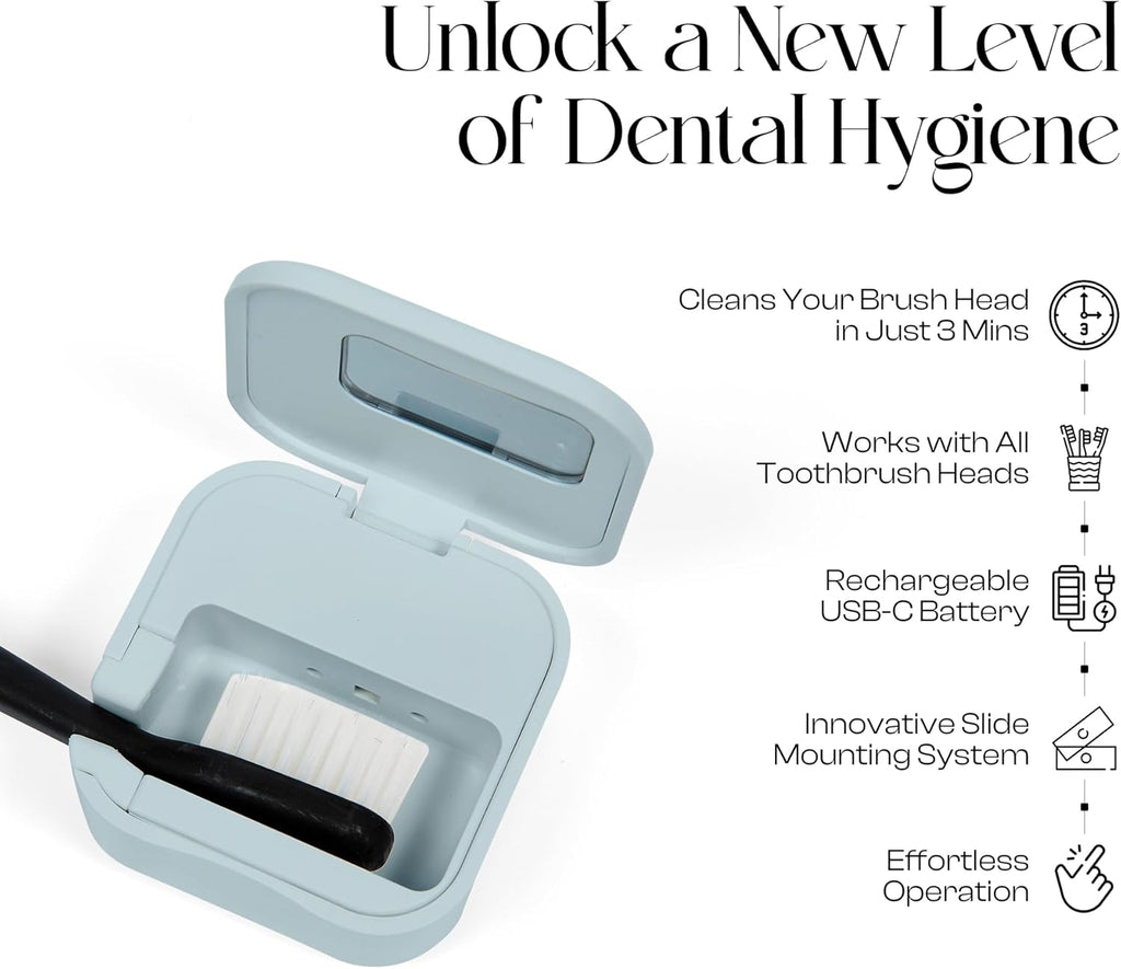 Mondano UV-C Toothbrush Sanitizer and Holder, Toothbrush Case - Manual/Electric Toothbrush Cover for Any Toothbrush Head - Rechargeable Toothbrush Travel Case, Tooth Brush Cover Cap for Home