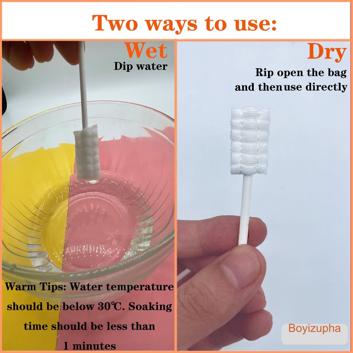 100 Pcs Baby Disposable Gauze Toothbrush,Baby Tongue Cleaner Newborn,Infant Mouth Oral Care Cleaning Swabs for 0-36 Month