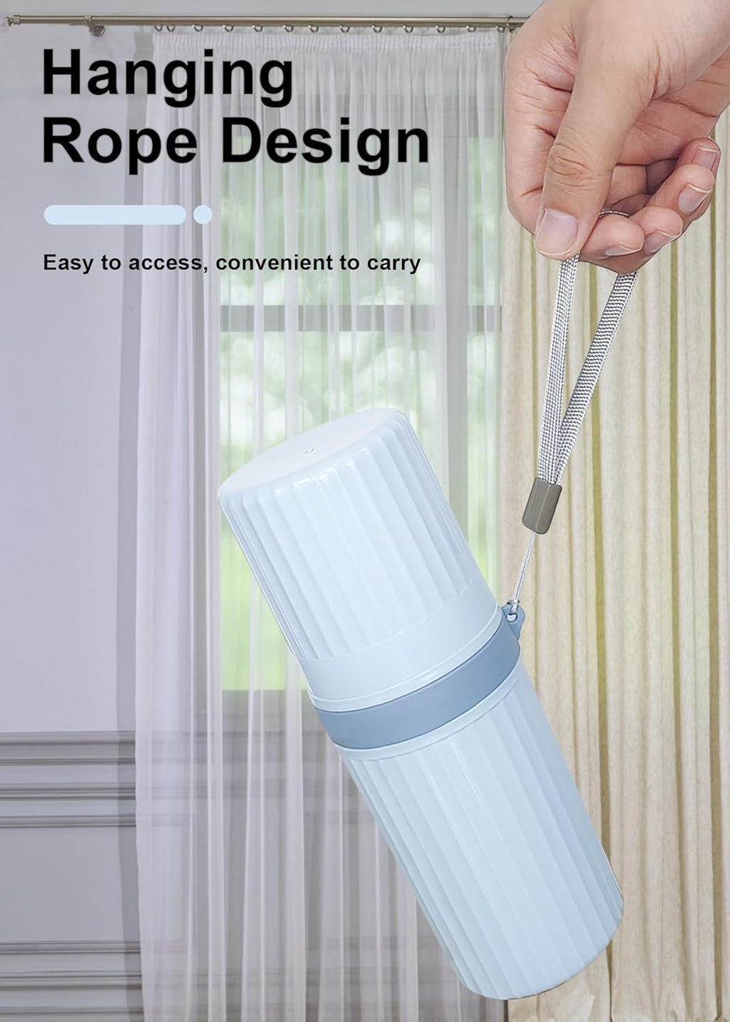 Toothbrush Travel Case, Blue Travel Toothbrush Cup Holder for Toothbrush and Toothpaste, Portable Travel Toothbrush Container for Traveling Camping Business School