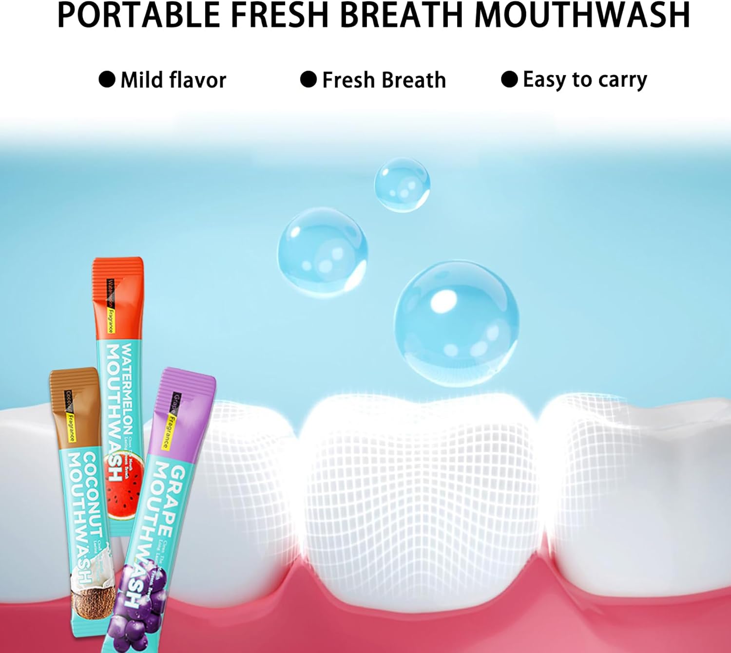 60PCS Travel Size Mouthwash,Portable Mini Mouthwash,Long-Lasting Freshness Travel Mouth Wash for Oral Care A3