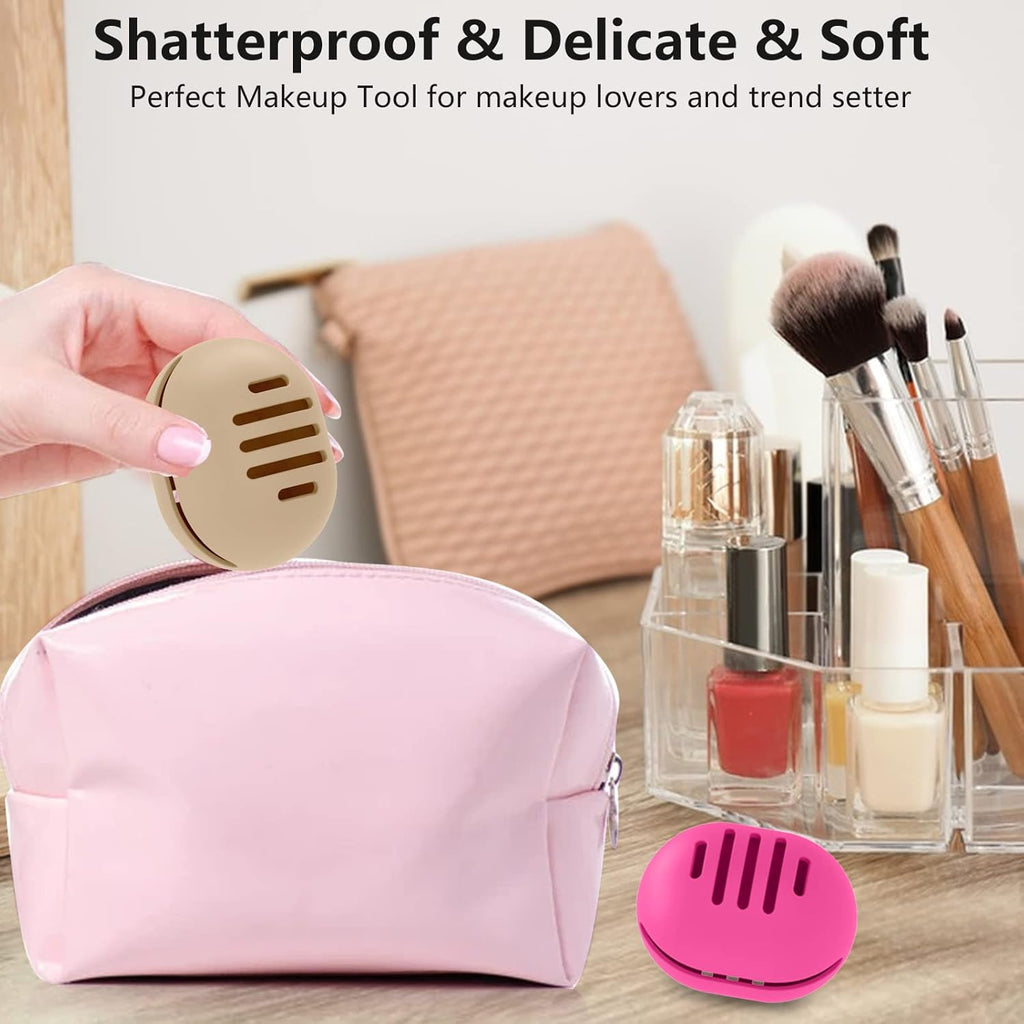 Makeup Sponge Holder,Double-sided Breathable Silicone Beauty Blender Holder,Integrated Make Up Sponge Travel Case for All Sponges,Grey