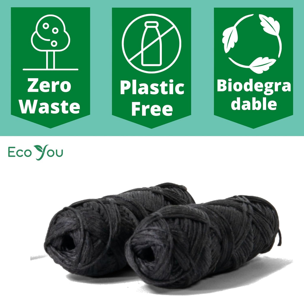 Charcoal Bamboo Floss | 2 Natural Floss Refill with Bamboo Container | Organic Mint & Candelilla Wax | Vegan & Biodegradable | Compatible with Similar Size Dental Silk Containers