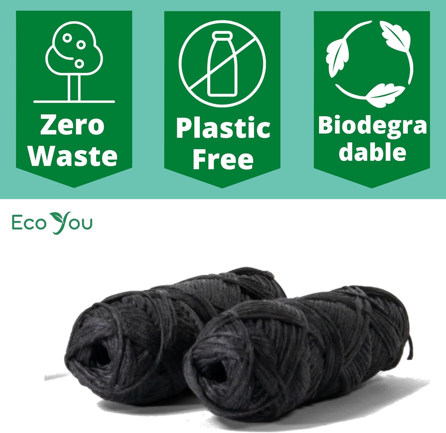 Charcoal Bamboo Floss | 2 Natural Floss Refill with Bamboo Container | Organic Mint & Candelilla Wax | Vegan & Biodegradable | Compatible with Similar Size Dental Silk Containers