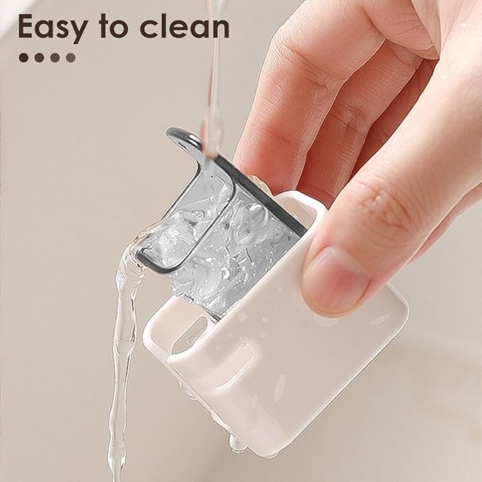 4 Pack Toothbrush Holders for Bathrooms Shower, Wall Mount Toothbrush Organizer with Cover, Self Adhesive Electric Toothbrush Storage, Quick Dry Toothbrush Hanger (Grey)