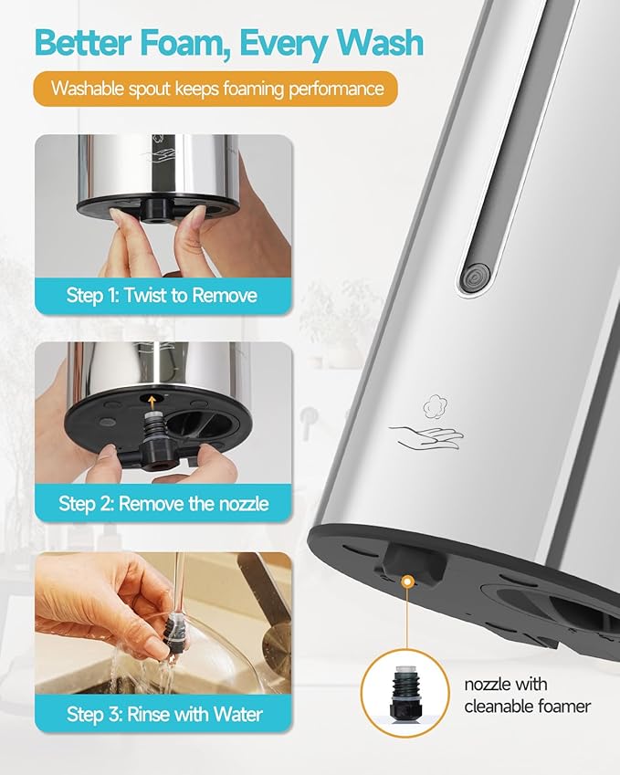 AIKE Wall Mount Automatic Foam Soap Dispenser 25 OZ Commercial Large Capacity Stainless Steel Model AK1205FA(Polished)