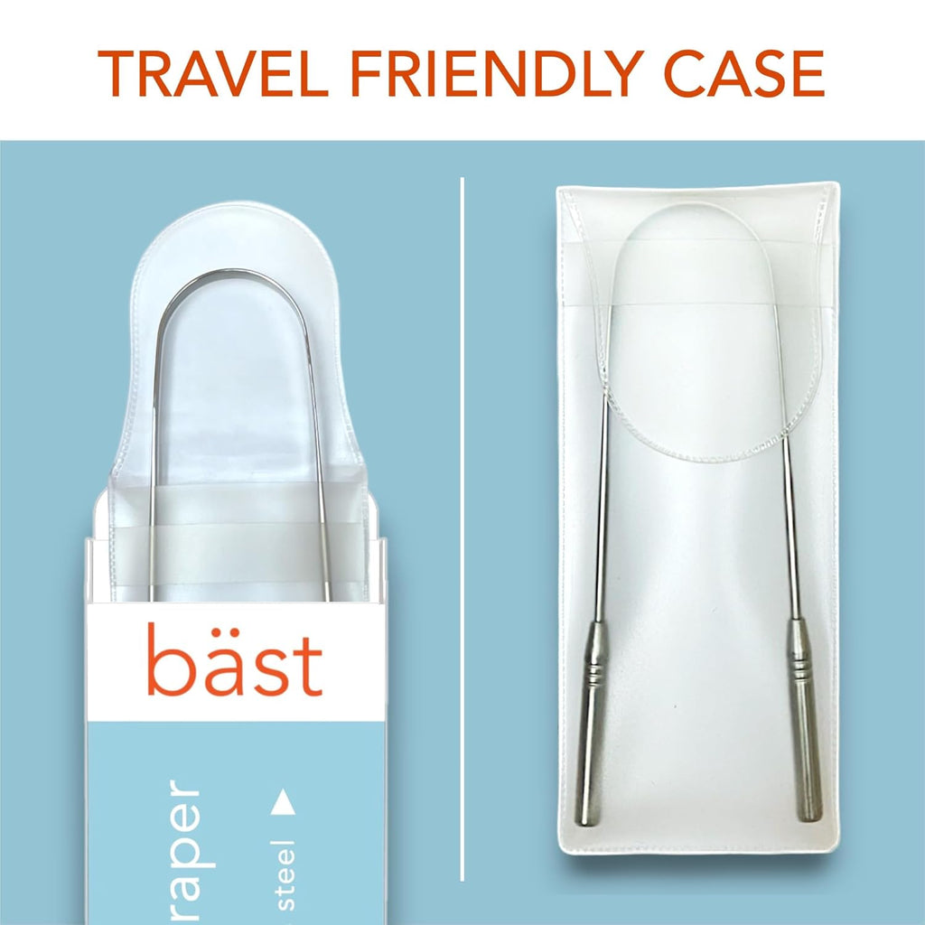 Tongue Scraper 100% Stainless Steel • Premium Tongue Cleaner • Improve Oral Health • Freshen Breath (2 Count)