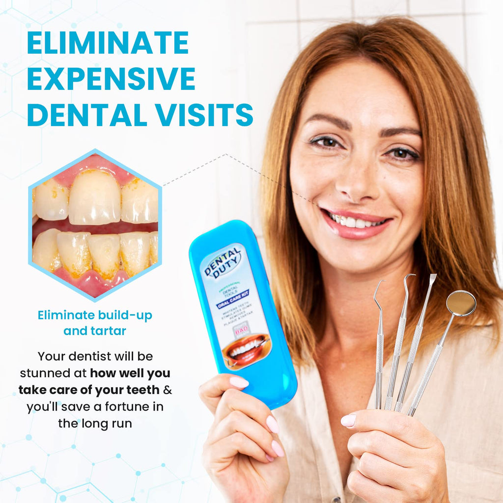 Dental Duty Dental Tools, Dental Pick for Teeth Cleaning Tools – Plaque Remover for Teeth with Teeth Cleaning Kit - Stainless Steel Dental Mirror for Teeth, Scraper and Scaler, (Aqua)