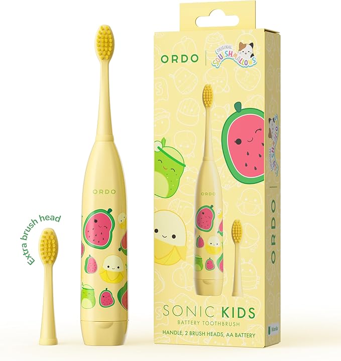 ORDO Squishmallows Toothbrush, Sonic Battery Toothbrushes for Kids, Soft Bristles, Extra Brush Head Inc, Gift for Kids Aged 4 Years and Up, Battery Included, Wanda