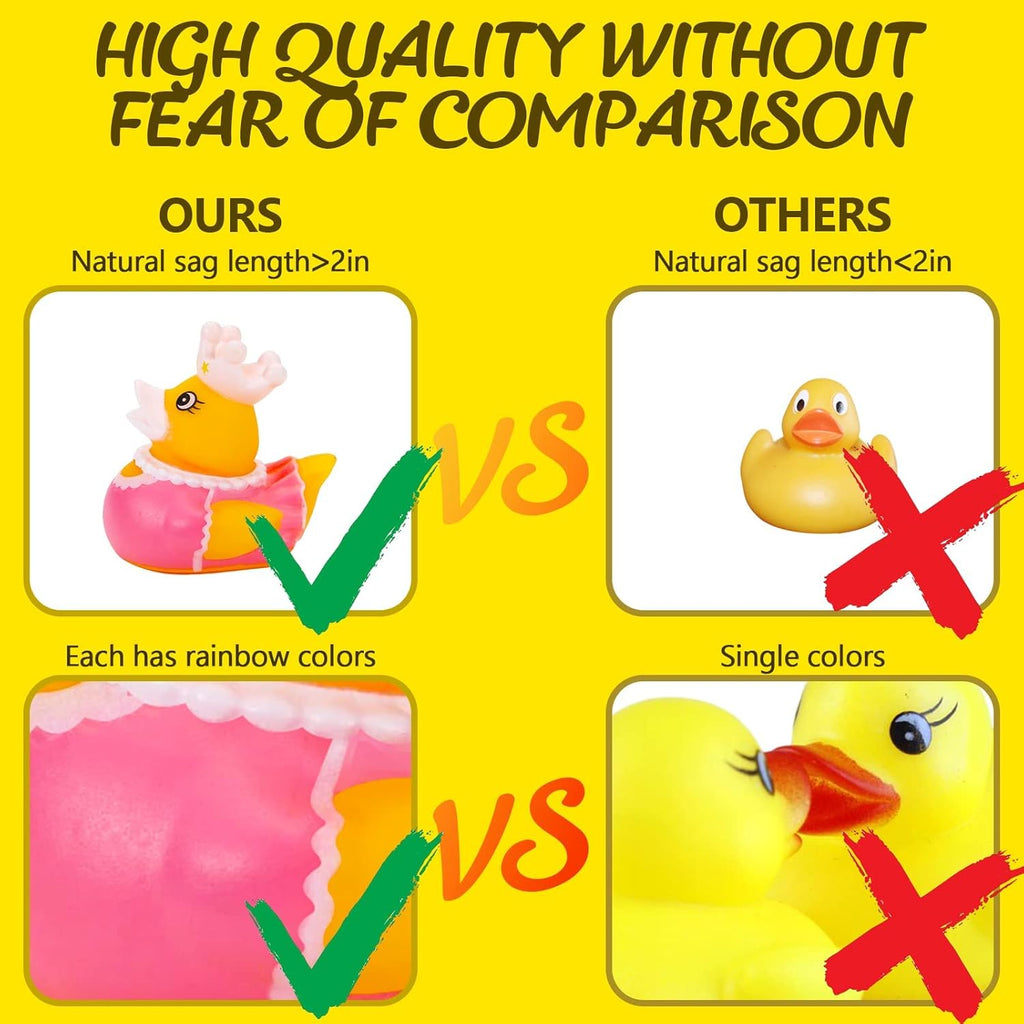 100 Pack Rubber Ducks in Bulk, Assorted Duckies for Jeeps Ducking, Rubber Duckies for Baby Bath Toys, Kids Bath Pool Toys Birthday Gifts Party Favors