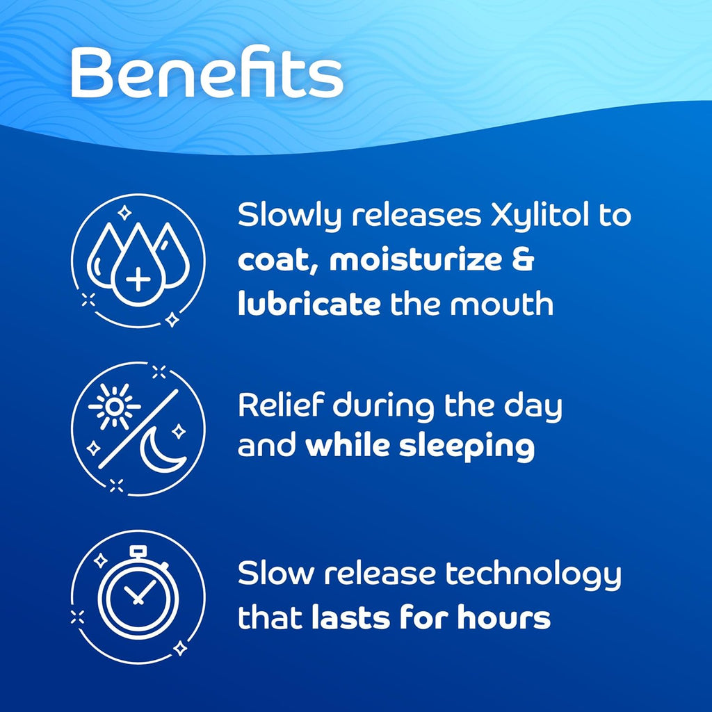 Oracoat XyliMelts for Dry Mouth Night Time or Day - Moisturizing Dry Mouth Adhering Discs, Sugar Free with Xylitol, 40 Count, Mild Mint Flavor, 8-Hour Relief