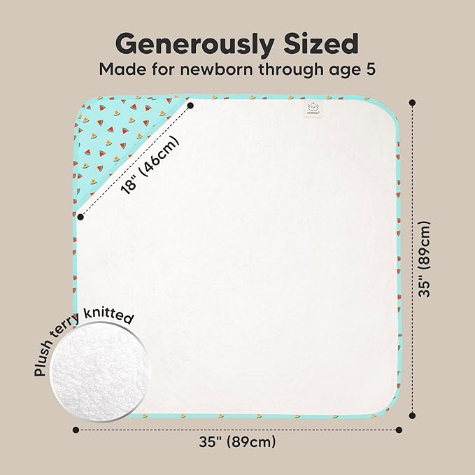 KeaBabies Hooded Baby Towel for Newborn - Viscose Derived from Bamboo Large Baby Bath Towels with Hood for Boys, Girls, Toddler, Extra Absorbent & Soft Newborn Bath Essentials (Melon Beat, Regular)