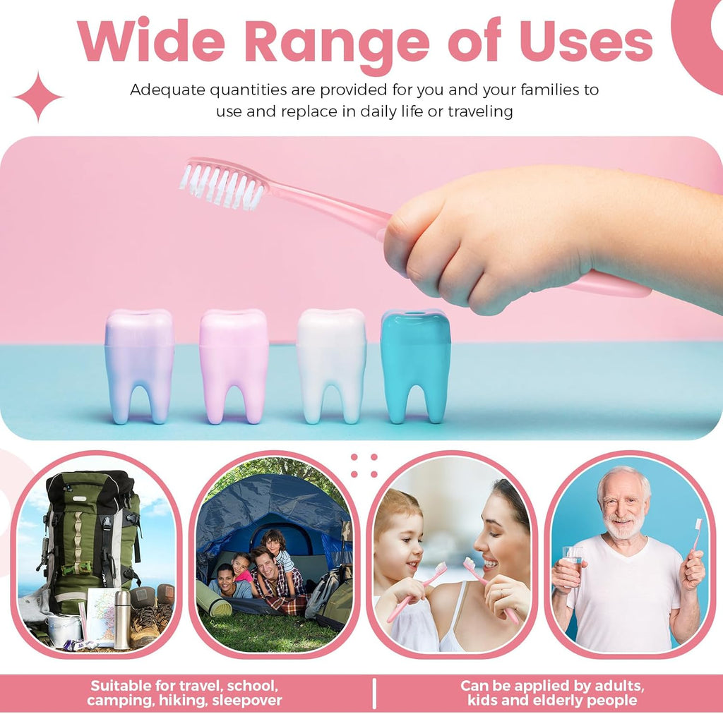 Tessco 1000 Pcs Disposable Toothbrushes Bulk Individually Wrapped Manual Soft Bristle Travel Toothbrushes Single Use Toothbrush for Homeless Hotel Toiletries Camping Office(Pink)