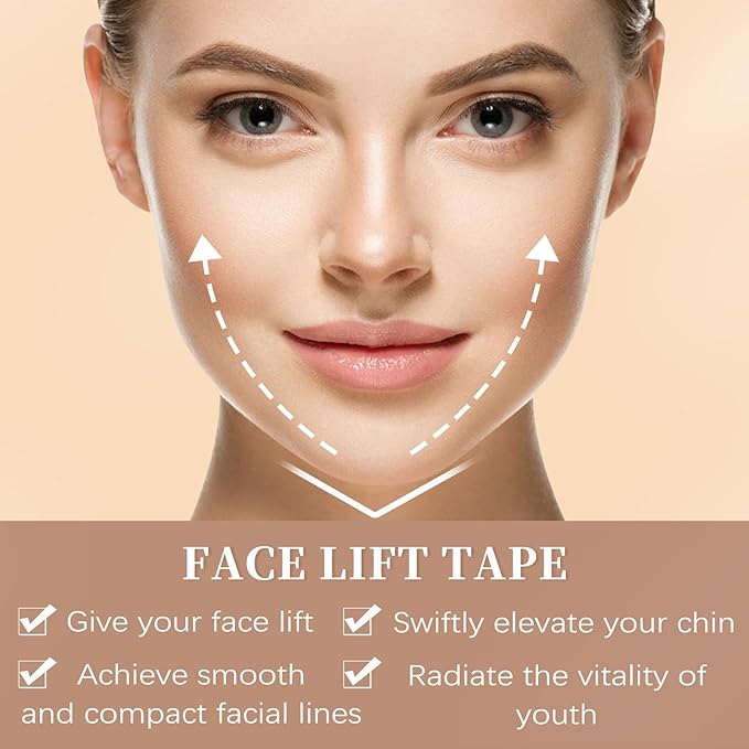 1 Roll Instant Face Lift Tape, Facial Myofascial Patch for Wrinkles Treatment Sticker for V Line Lifting Sagging Skin, Forehead Fines, Eyelid, Nasolabial Folds, Laugh Neck Lines (1cm*5m)