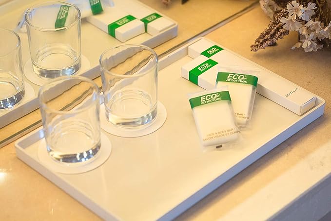 ECO amenities Body Wash Sachets - Leak-Proof TSA Approved Travel Toiletries - Green Tea Scented Liquid Soap Packets - Cruelty-Free Individual Body Wash Packets - 0.35 Fl Oz, Pack of 100