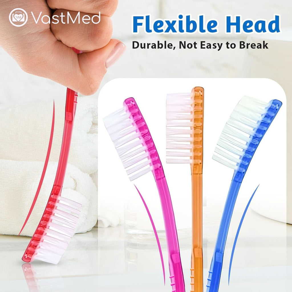 100 Pcs Disposable Pre-Pasted Toothbrushes Individually Wrapped Pre Pasted Toothbrush | Single Use Waterless Tooth Brush for Hotel, Camping, Homeless Gift