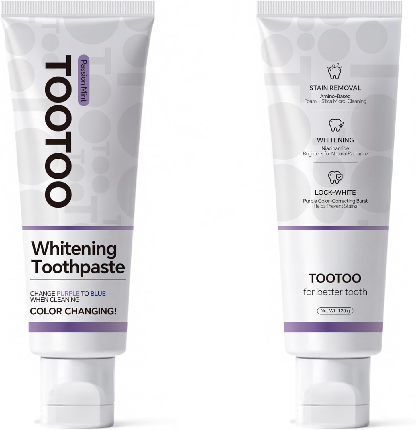 TooToo Niacinamide Whitening Toothpaste – Natural Toothpaste Fluoride Free for Stain Removal, Enamel Safe Fluoride Free for Adult Fresh Breath, 8.4oz(Pack of 2)