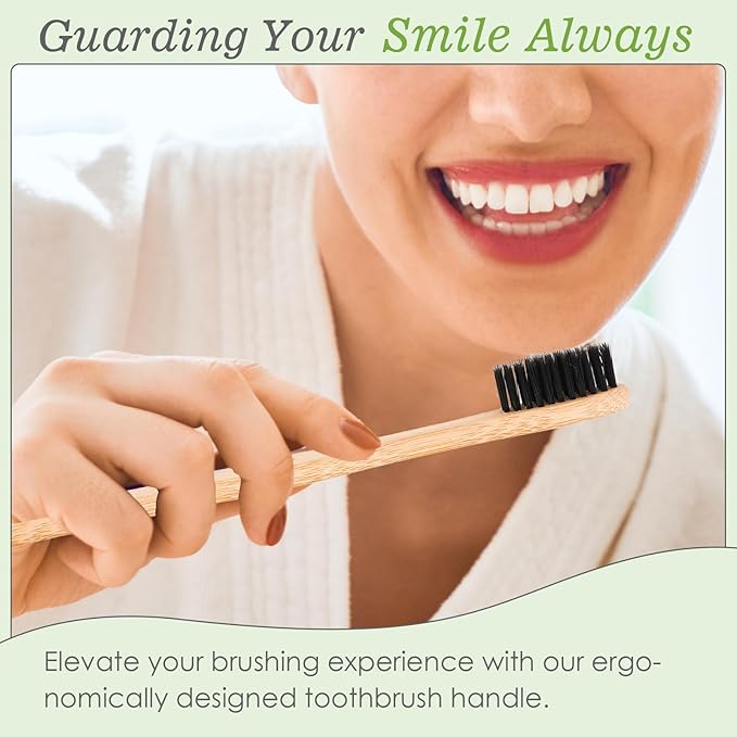 Navona 30 PCS Bamboo Toothbrushes Pack, BPA Free Medium Soft Bristles Toothbrushes for Adults, Eco-Friendly Natural Wooden Toothbrush Bulk, Box of Two Reusable Travel Toothbrush