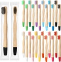 Estune 24 Pcs Kids Bamboo Toothbrushes Soft Bristle Individually Wrapped Toddler Toothbrush Manual Travel Tooth Brushes for Kids Children Adults School Travel Teeth Oral Supplies 5.7 Inch