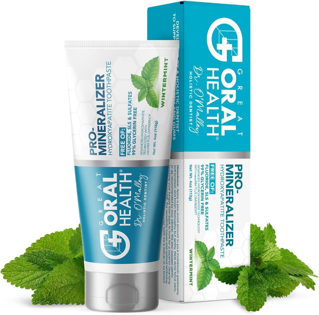 Great Oral Health Dentist Formulated Trio Bundle - Remineralizer Nano-Hydroxyapatite Wintermint Toothpaste - Mint Oral Probiotics for a Healthy microbiome- OraRestore Oral Health Essential Oil Blend