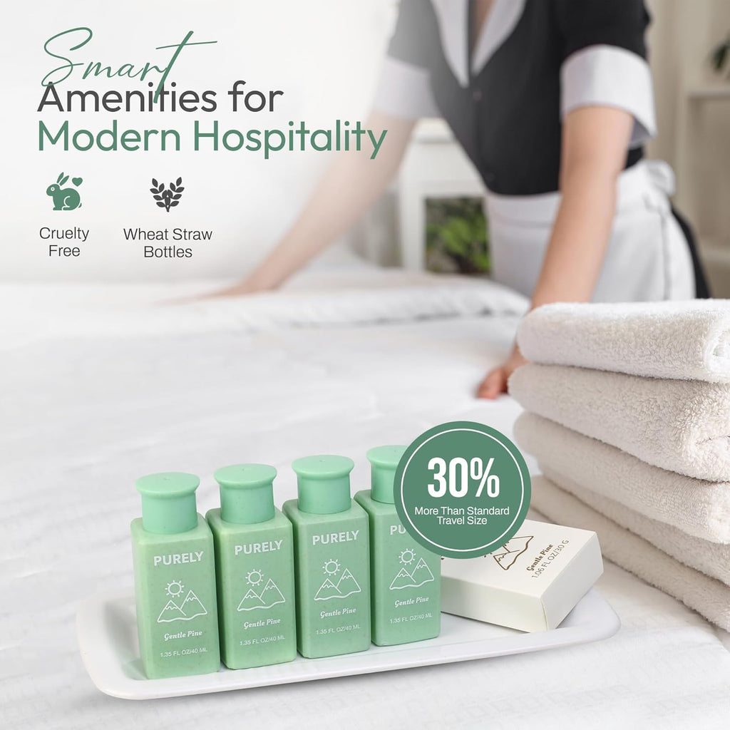 150‑Piece Bulk Travel Toiletries Set | Hotel & Airbnb Essentials | 1.3 oz Bottles (30 Shampoo, 30 Conditioner, 30 Body Wash, 30 Lotion, 30 Bar Soap) | Guest Bathroom Supplies + Homeless Outreach